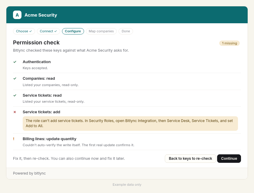 Permission check at Connect with one missing permission and its fix